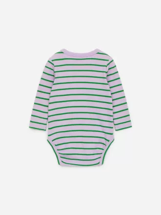 Ribbstickad långärmad body