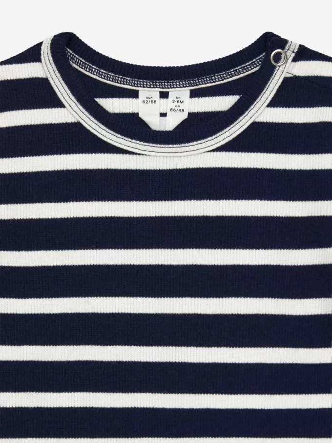 Ribbstickad långärmad body