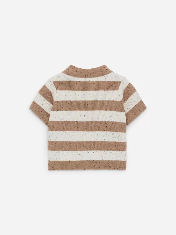 Ribbstickad pikétröja