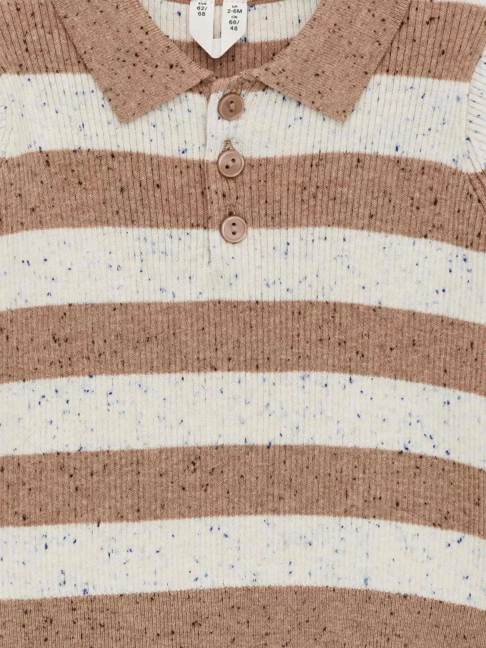 Ribbstickad pikétröja