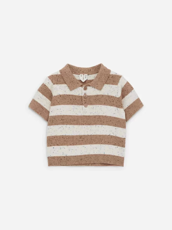 Ribbstickad pikétröja