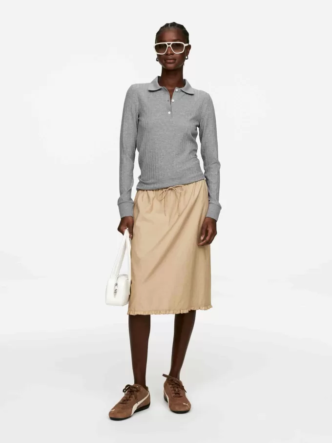 Ribbstickad pikétröja Ribbstickad pikétröja