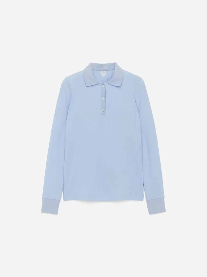 Ribbstickad pikétröja