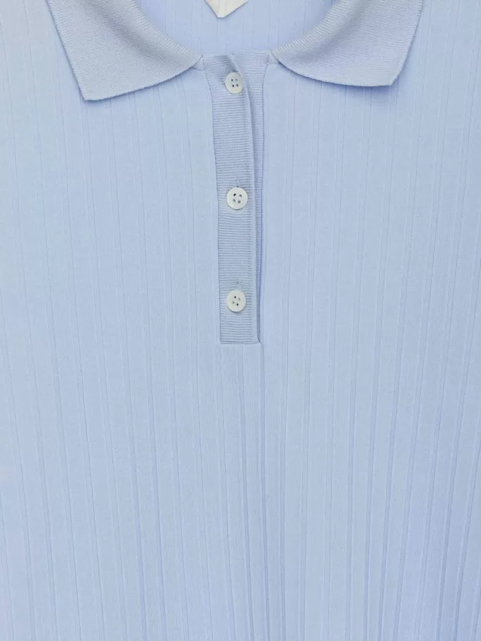 Ribbstickad pikétröja