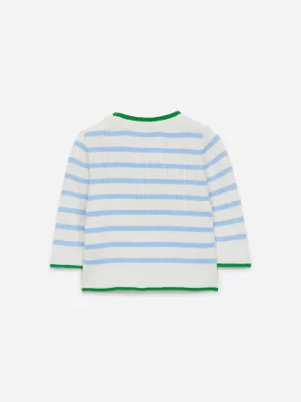 Ribbstickad tröja för nyfödd