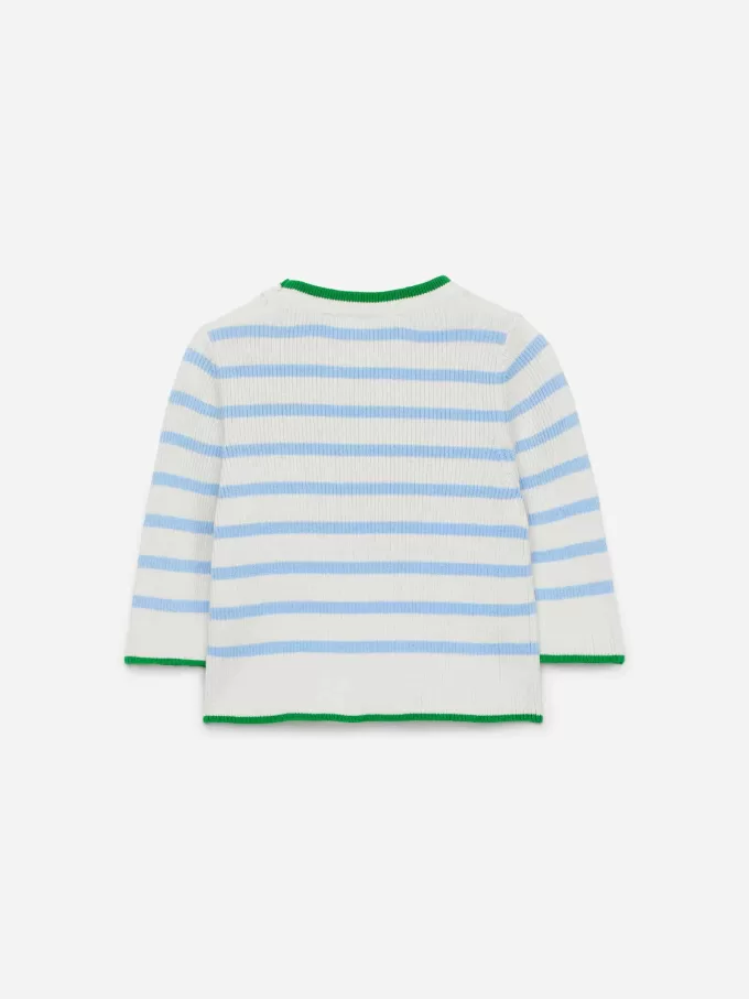 Ribbstickad tröja för nyfödd