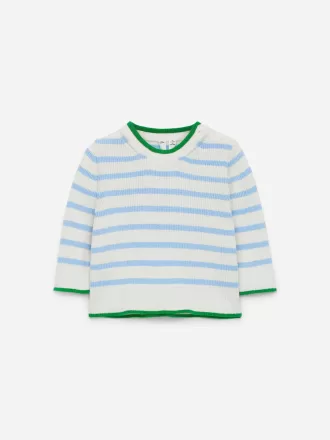 Ribbstickad tröja för nyfödd