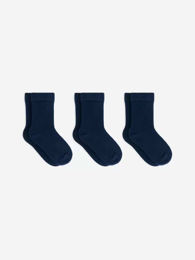 Ribbstickade strumpor, 3 par