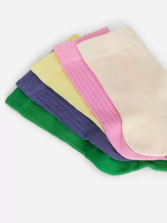 Ribbstickade strumpor, 5 par