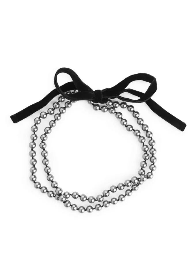 Sammetshalsband av glaspärla Sammetshalsband av glaspärla