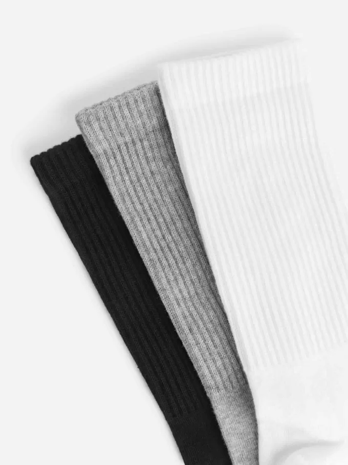 Sportiga bomullsstrumpor set om 3 Sportiga bomullsstrumpor set om 3