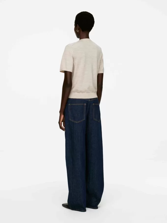 Stickad T-shirt i merinoull Stickad T-shirt i merinoull