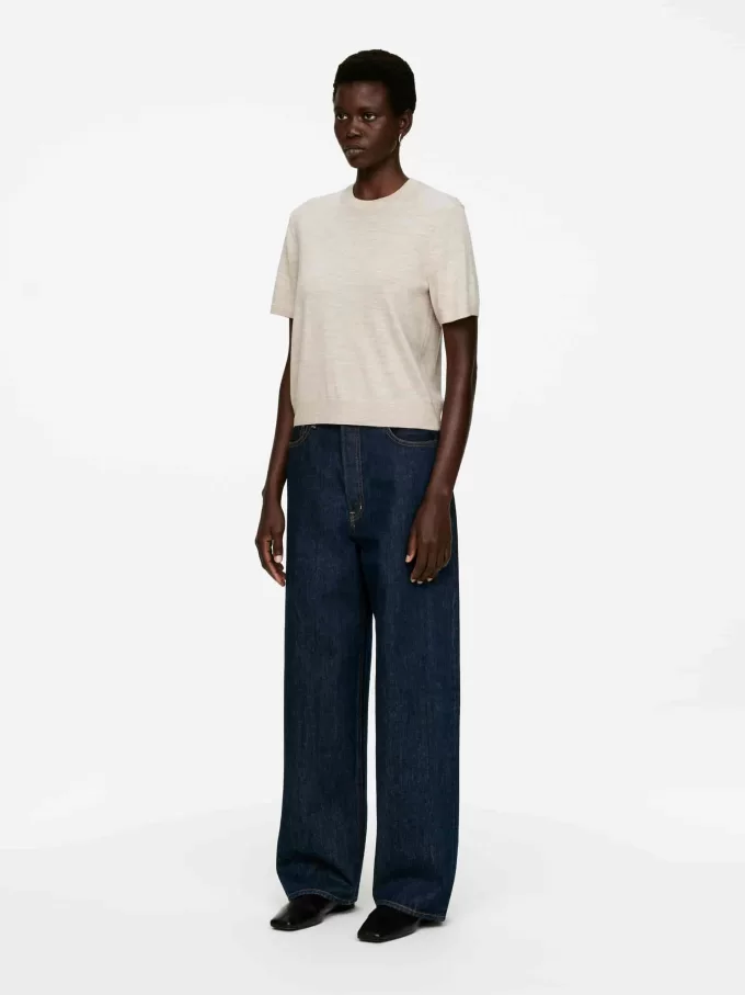 Stickad T-shirt i merinoull Stickad T-shirt i merinoull