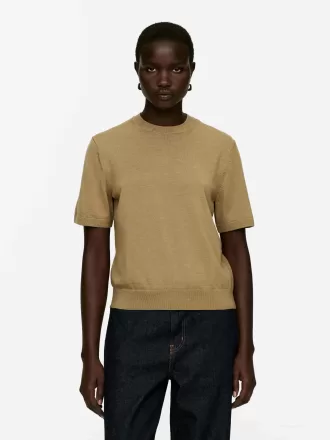 Stickad T-shirt i merinoull