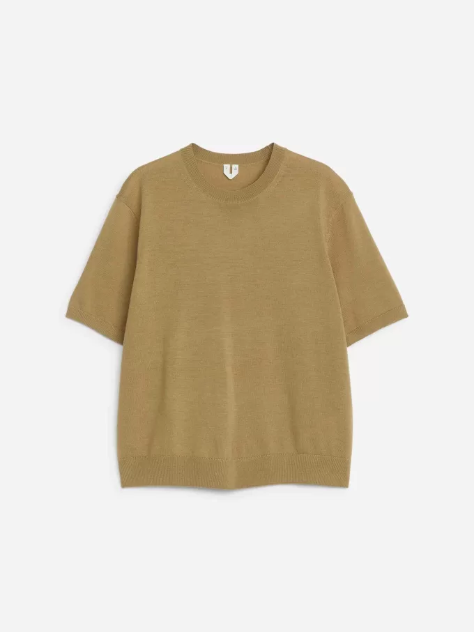 Stickad T-shirt i merinoull Stickad T-shirt i merinoull