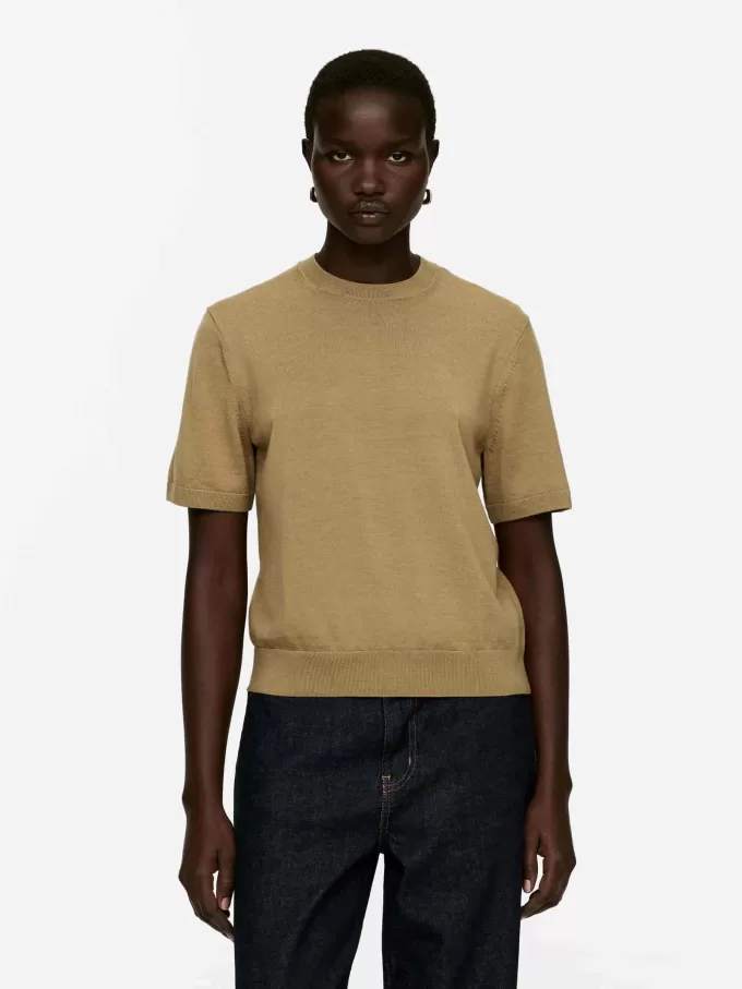 Stickad T-shirt i merinoull Stickad T-shirt i merinoull