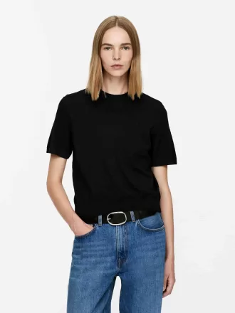 Stickad T-shirt i merinoull