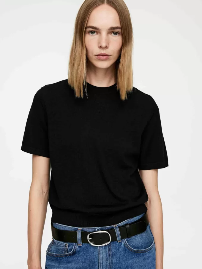 Stickad T-shirt i merinoull