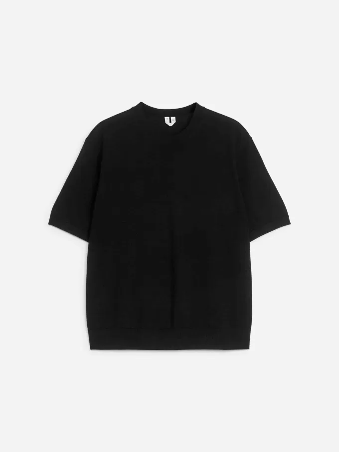 Stickad T-shirt i merinoull