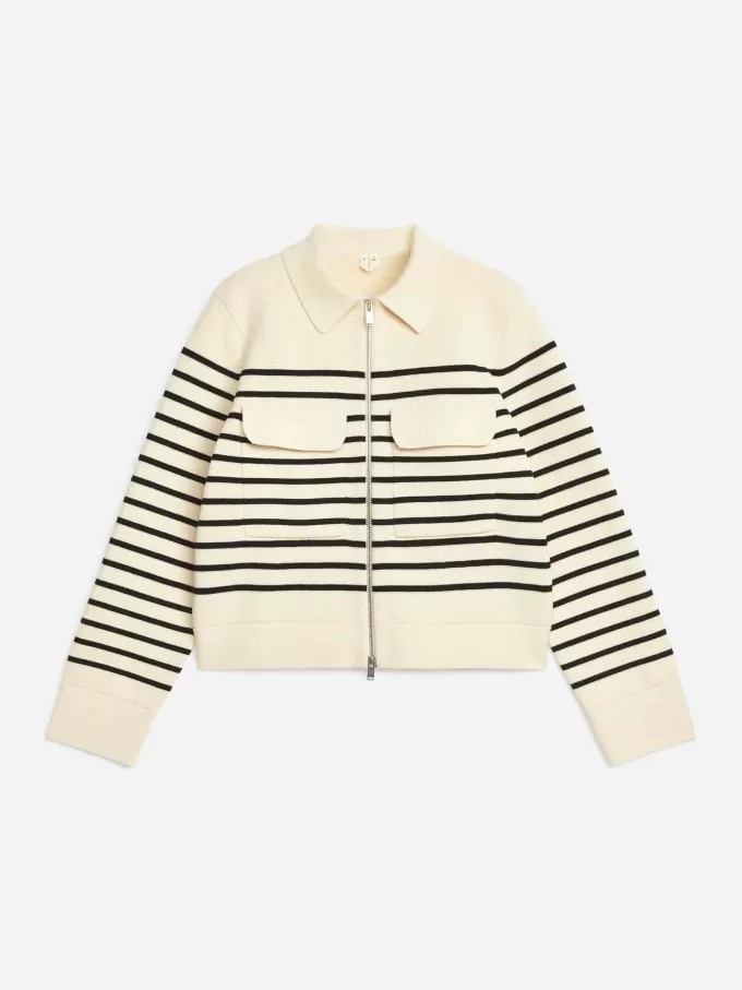 Stickad bomullsjacka Stickad bomullsjacka