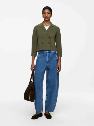 Stickad bomullsjacka Stickad bomullsjacka