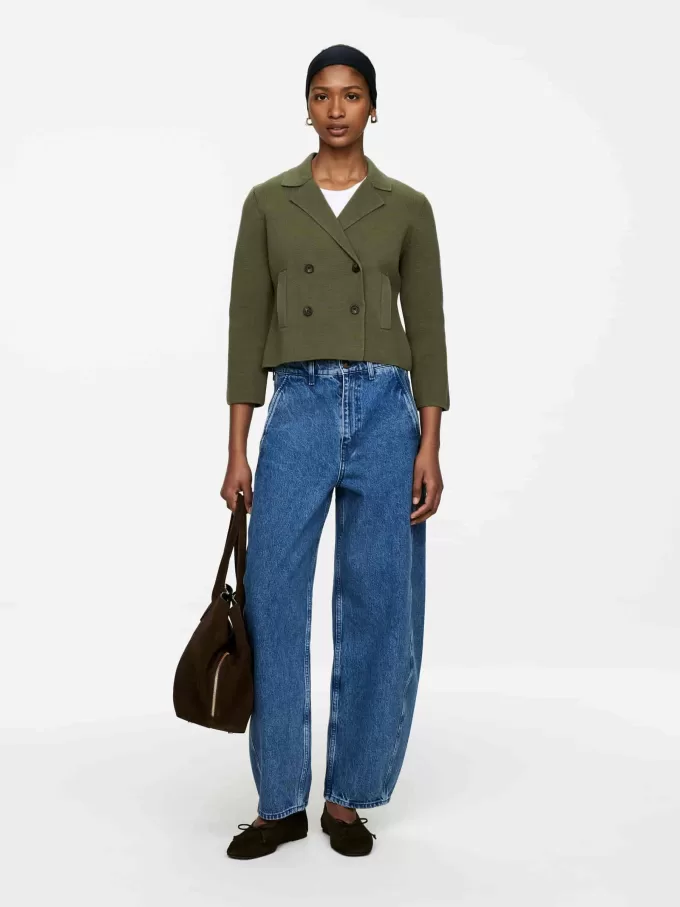 Stickad bomullsjacka Stickad bomullsjacka