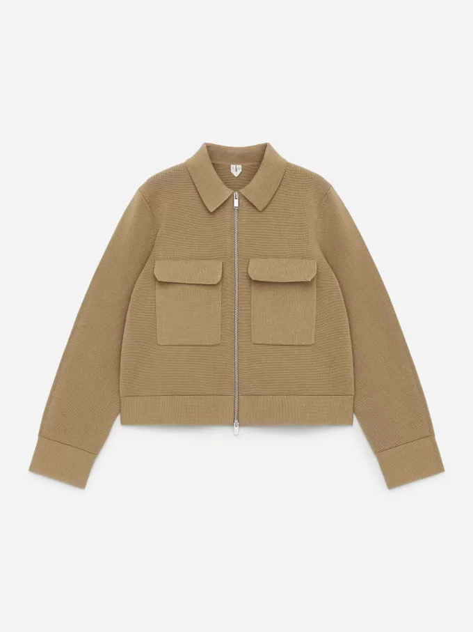 Stickad bomullsjacka Stickad bomullsjacka