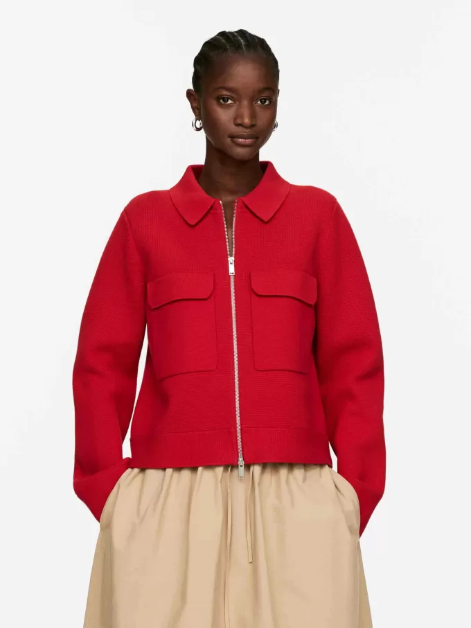 Stickad bomullsjacka Stickad bomullsjacka