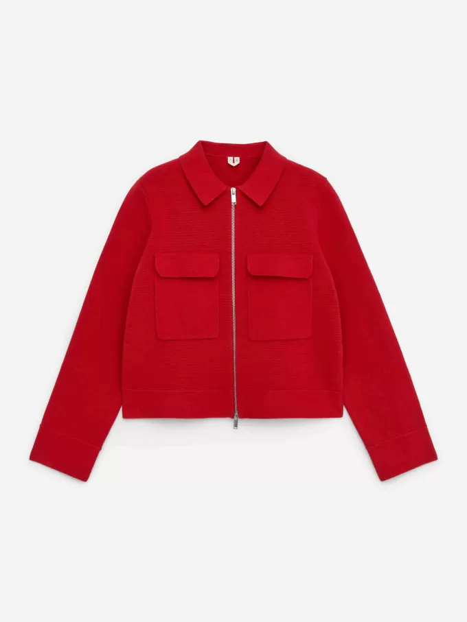 Stickad bomullsjacka Stickad bomullsjacka