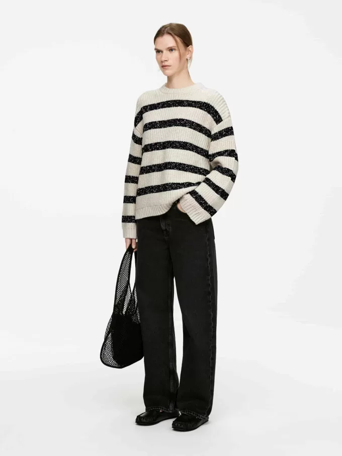 Stickad bomullströja Stickad bomullströja