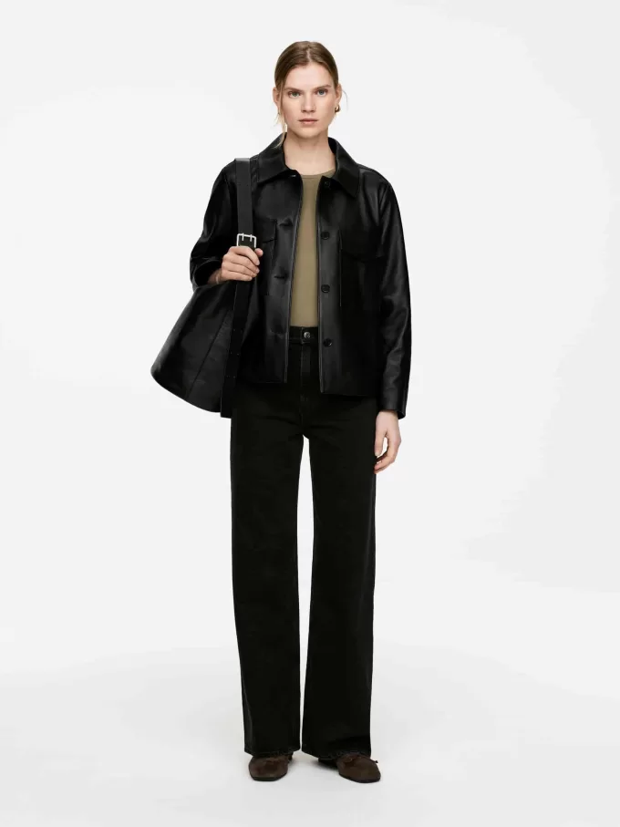 Stor läderhinkväska Stor läderhinkväska