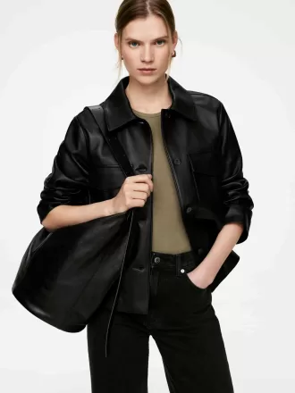 Stor läderhinkväska