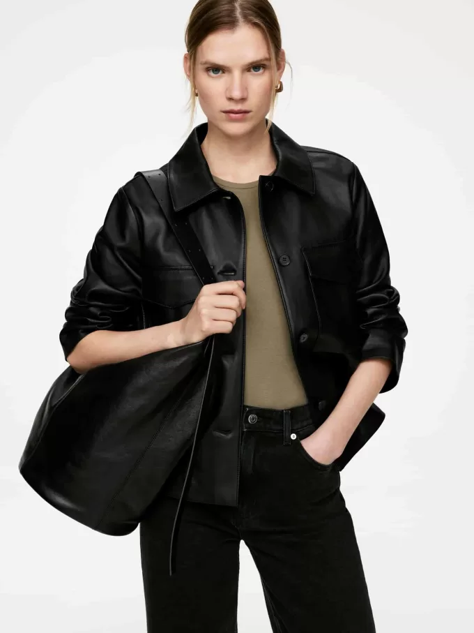 Stor läderhinkväska Stor läderhinkväska