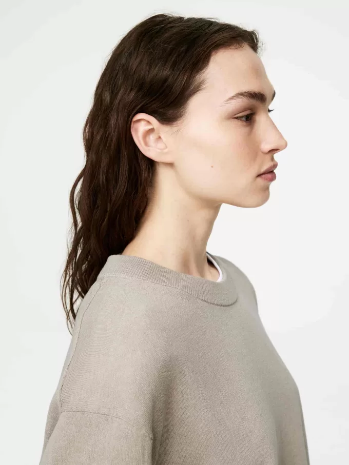 T-shirt i linne-bomullsblandning T-shirt i linne-bomullsblandning