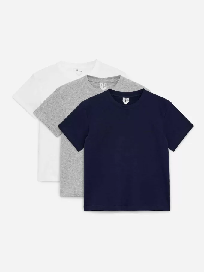 T-shirt med rund hals om 3