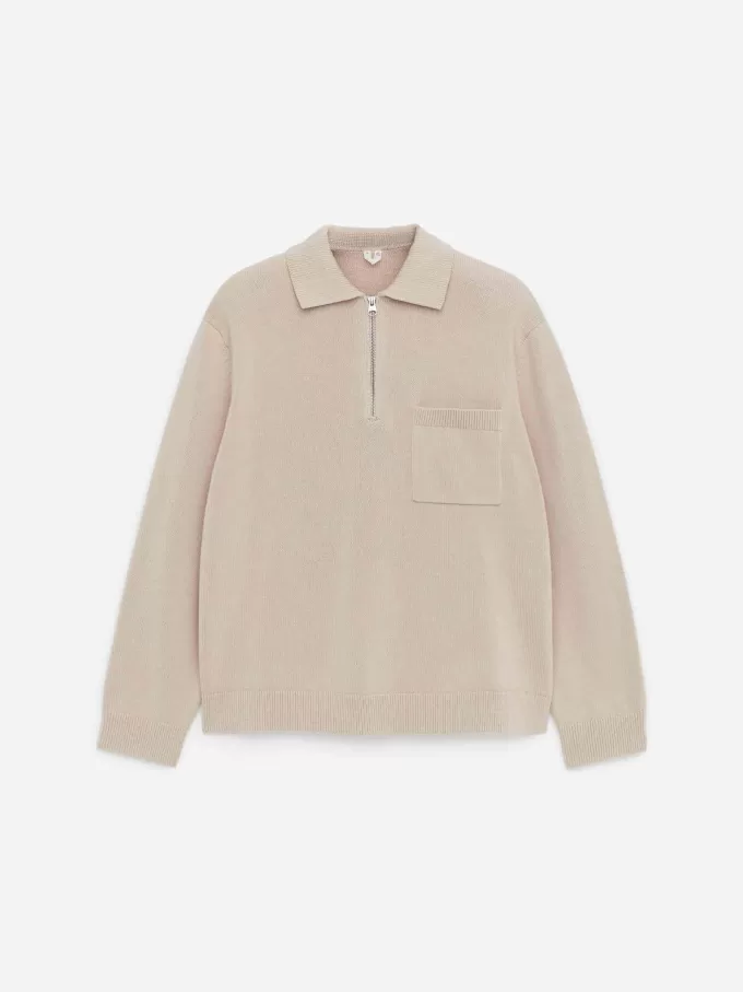 Tröja i bomull med halv blixtlås Tröja i bomull med halv blixtlås