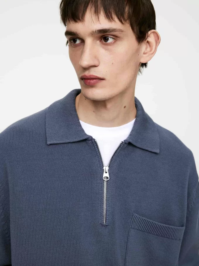 Tröja i bomull med halv blixtlås Tröja i bomull med halv blixtlås