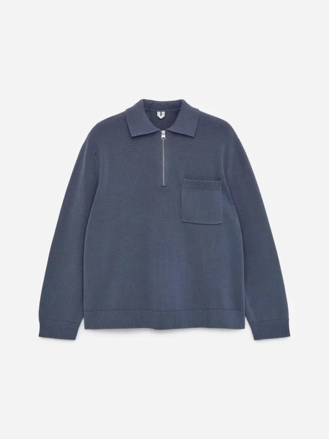 Tröja i bomull med halv blixtlås Tröja i bomull med halv blixtlås