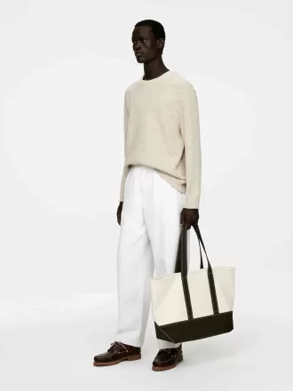 Tröja med texturerad bomullsblandning