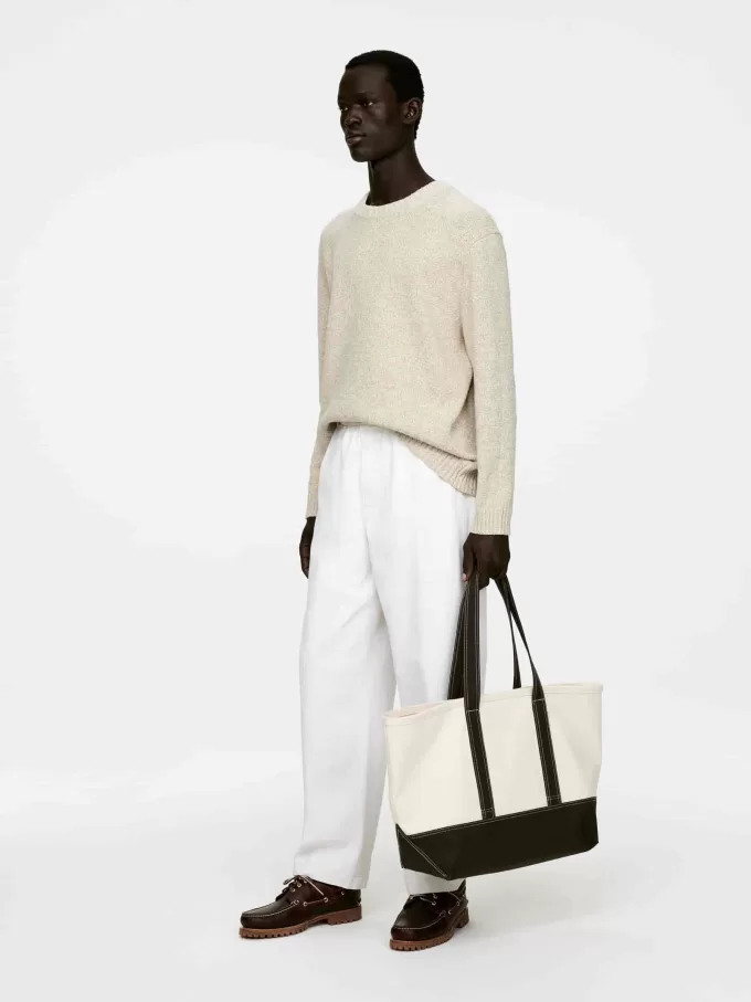 Tröja med texturerad bomullsblandning Tröja med texturerad bomullsblandning