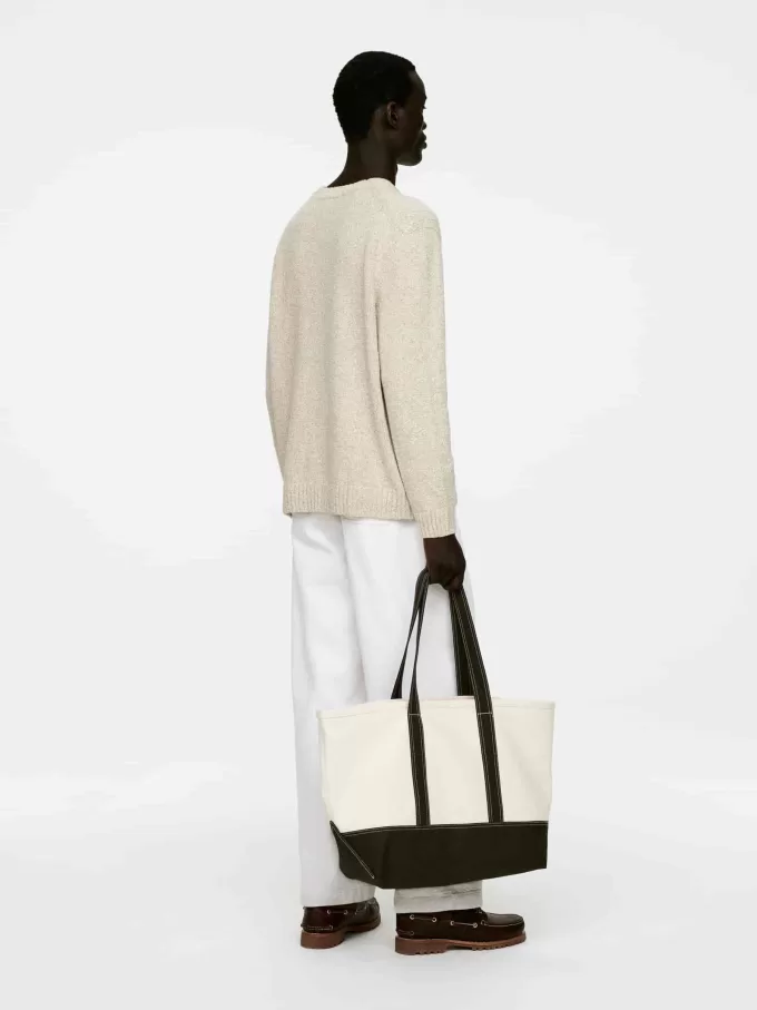 Tröja med texturerad bomullsblandning Tröja med texturerad bomullsblandning