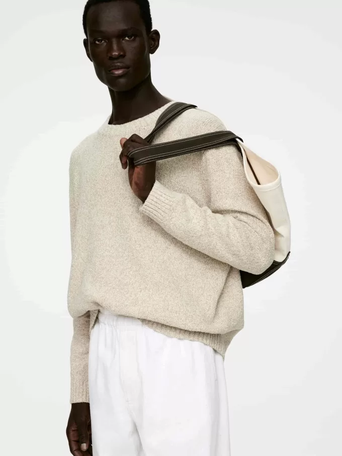 Tröja med texturerad bomullsblandning Tröja med texturerad bomullsblandning