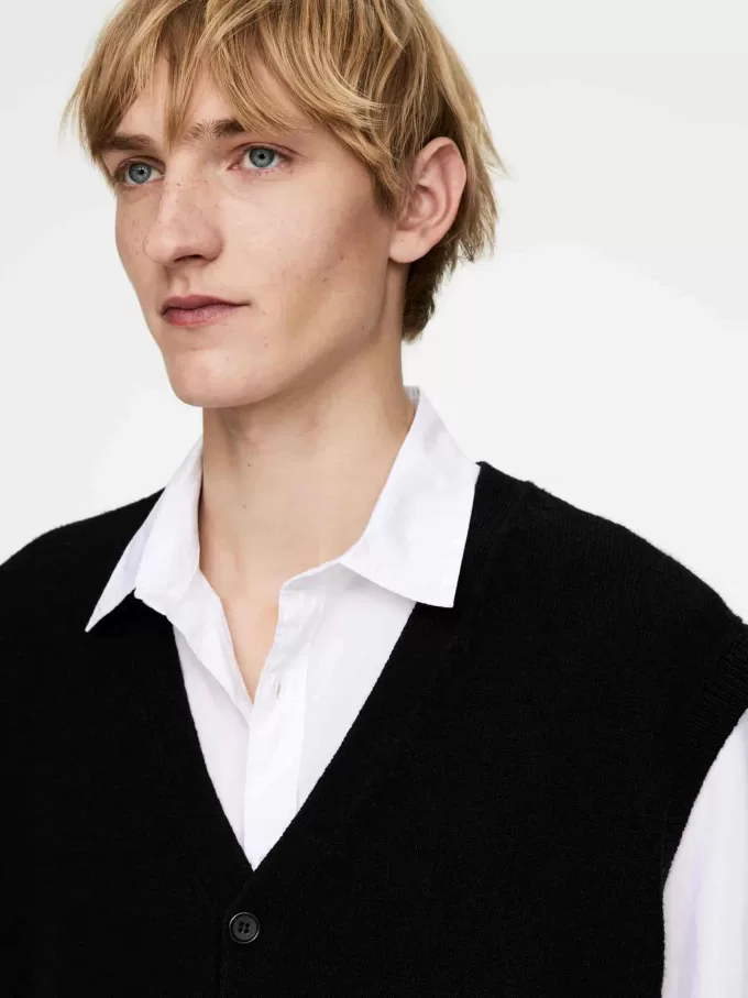 Ull-bomull väst Cardigan Ull-bomull väst Cardigan