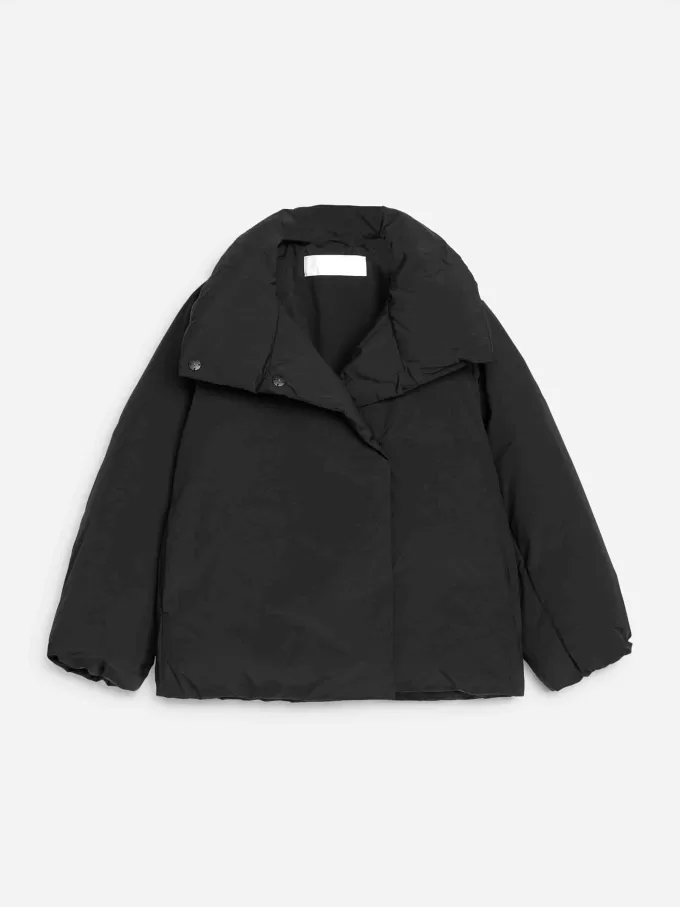 Upcycled dunjacka med hög krage Upcycled dunjacka med hög krage