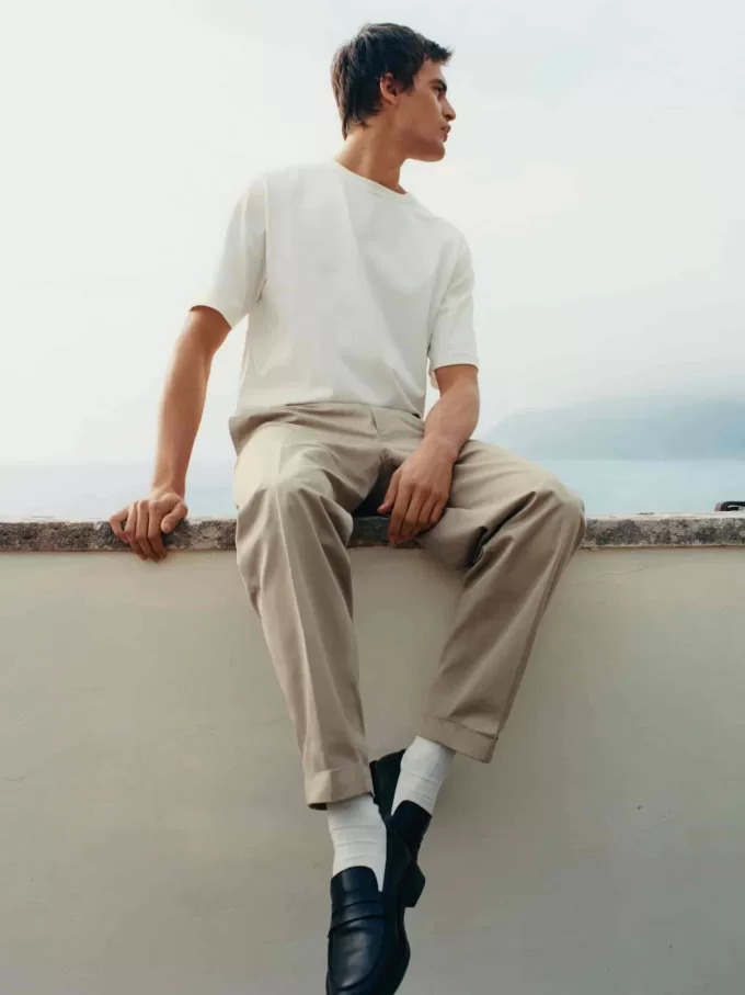 Uppvikbara bomullsbyxor Uppvikbara bomullsbyxor