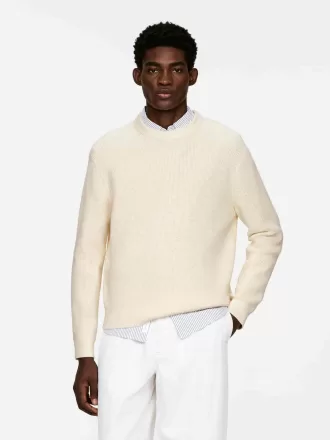 Våffelstickad tröja